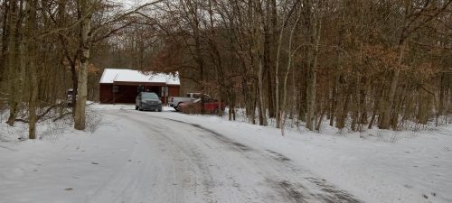 The cabin at Raccoon SP for Winter Field Day 2025