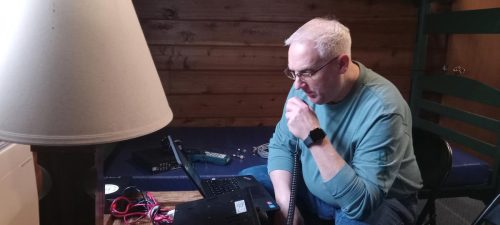 Ted N3KAC during Winter Field Day at Raccoon SP
