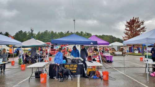 A very wet SCARC crew at Courier Township community days